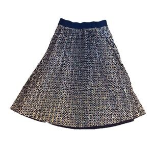 Women's Skirt Sz M‎ Sparkles Stetchy Midi Purple Whimsigoth Emo Fairycore Geomet